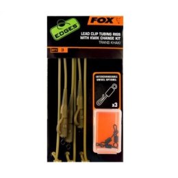 Fox Tubing Lead Clip Kwik Change Trans Khaki 3szt Kit