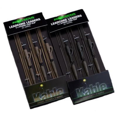 Korda Leadcore Leaders 3 x QC Hybrid Lead Clip Gravel Brown 1m