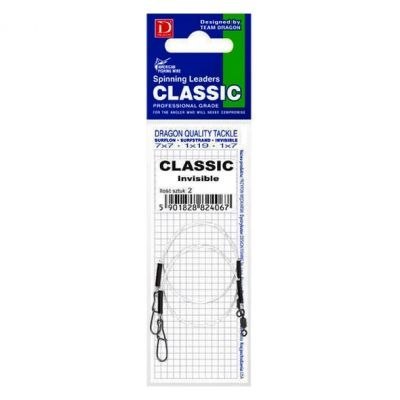 DRAGON Przypon Classic Invisible Fluorocarbon 10kg 30cm 2szt.