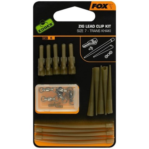 Fox Zig Lead Clip Kit 5szt Trans Khaki