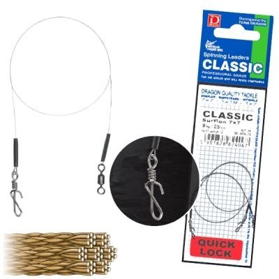DRAGON Przypon Surflon Classic 12kg 35cm 7x7 2szt. Quick Lock