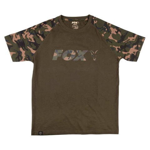 Fox T-Shirt Raglan Khaki Camo Sleeve M CFX014