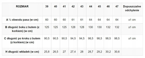 PROS Spodnie Wędkarskie Do Pasa Wodery 44 Gumowe