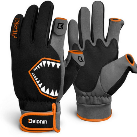 Delphin Rękawice Wędkarskie Atak! Free L