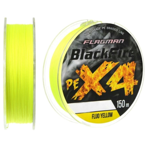 Flagman Plecionka X-4 0,08mm Fluo Yellow 150m