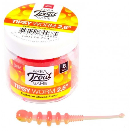 Lucky John Guma Tipsy Worm 2,8" 7cm kolor T74