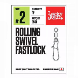 Lucky John Krętlik Z Agrafką Fastlock #4 7szt