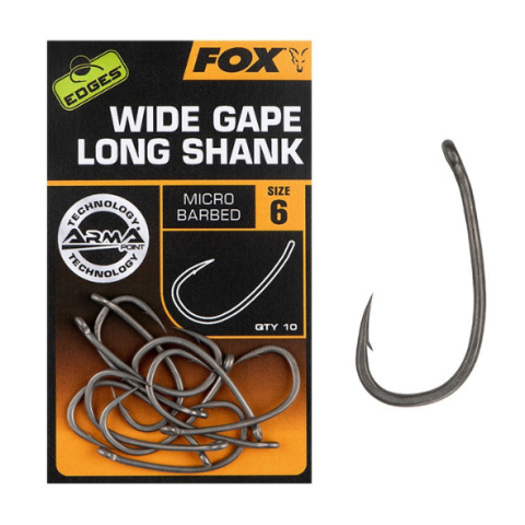 Fox Haczyki Arma Wide Gape Long Shank 10szt 6