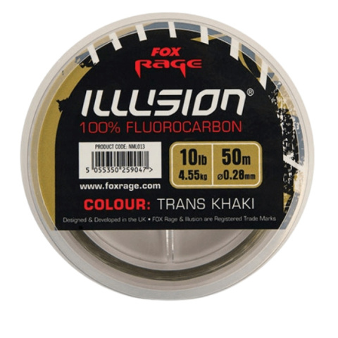 Fox Rage Fluorocarbon Illusion 0,28mm 50m TRANS KHAKI