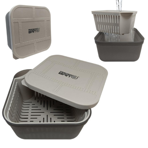 Feeder Bait Pudełko Do Pelletu z Sitkiem 1,9l Box Pojemnik