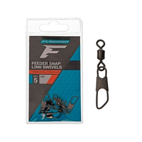 Flagman Krętlik z Agrafką Feeder Snap Swivel M 5szt.