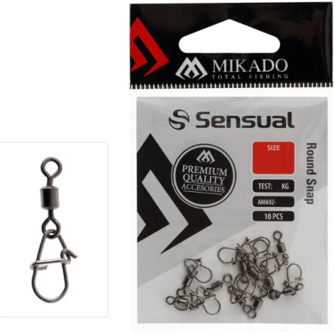 Mikado Krętlik Rolkowy z Agrafką Round XS 5,5g 10szt.