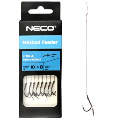 NECO Przypony Method Feeder Spike Rig Plecionka Igła 10cm #12 8szt.