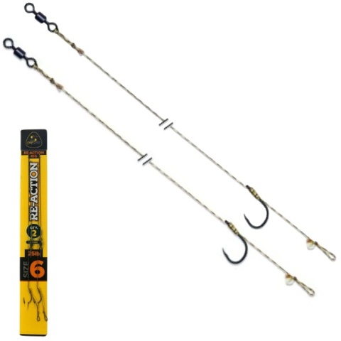 Carp Spirit Przypon Karpiowy Re-Action Rig 25lb #4 2szt.
