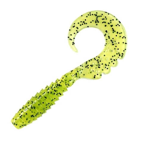 Fish Up Guma Guma Fancy Grub 1" Chartreuse Black 12szt