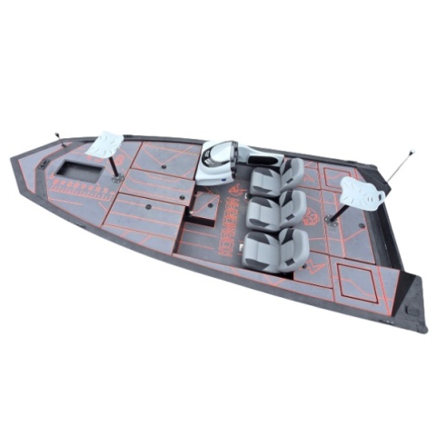Kormoran Łódź Aluminiowa V518 Tracker Bass Wędkarska Czarna Zabudowana