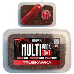Feeder Bait Mulitipack 3w1 Truskawka Pellet Twister Ślimak Liquid