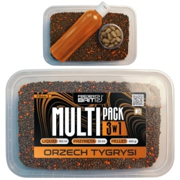 Feeder Bait Mulitipack 3w1 Orzech Tygrysi Pellet Twister Ślimak Liquid